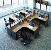 Office Workstation :  Modular 4-Way Staff Workstation,