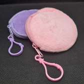 2-in-1 Plush Coin Purse Keychain Keyholder Wallet Round