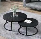 Pure marble Nesting tables black