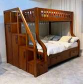 Wooden Bunk Bed Full/Twin with Storage Drawers