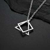 Geometric Shapes Silver Necklace