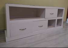 WHITE TV STAND 6×2.5ft