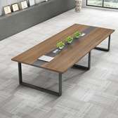 Boardroom Table : Wooden Top Metal Stand Boardroom Table
