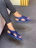 Ladies Breathable Fashion Women Sandals Open Toe Flat Blue