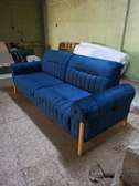 Trendy blue three seater tufted sofa set Kenya