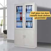 Two door half glass metallic filling cabinets