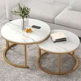 stylish double nesting rounded coffee table