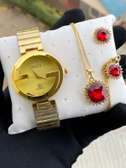 Ladies Gold Metallic Watches with bracelets