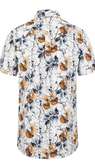 floral shirt that appears to have yellow grey flowers