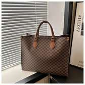 Designer Monogram Large Brown Tote Bag Leather Handles