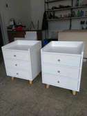 2 white modern bedsides cabinet design