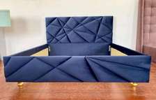 Blue upholstered patterned beds kenya