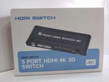 5 Port HDMI Switch with Remote Control and Power Adapter