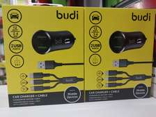 Budi Car Fast Charger with 3 in 1 Cable 12W 2.4Amp