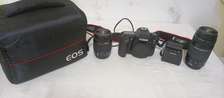 Canon EOS 80D camera with accessories