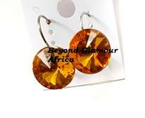 Womens Orange crystal jewelry set
