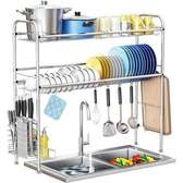Two tier Silver Over the sink dish drainer