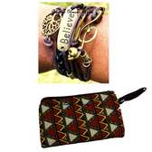 Brown Multi leather bracelet pouch combo