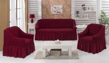 maroon jacquard stretchable sofa covers