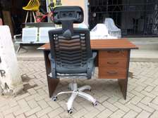 1.2 mtrs office desk plus high back recliner headrest chair