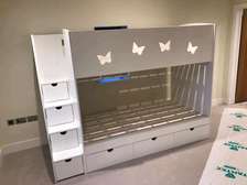 Drawered staircase double decker bunk bed