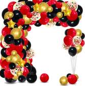 Red and Black Metallic Gold Balloon Garland Arch Kit