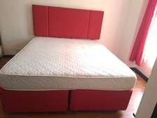 Red Velvet Divan Bed with Orthopaedic Mattress NEGOTIABLE