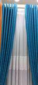 BLUE PLAIN AND PRINTED CURTAINS
