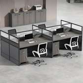contemporary 4-seater brown office workstation