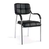 Office visitor black leather chair