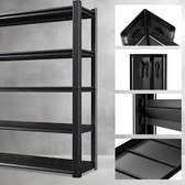 5-Tier Black Metal Freestanding Shelving Storage Rack