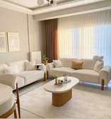 High-Quality Modern Sofa Set Beige 2 Pcs of 3Seater