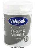 Valupak Calcium And Vitamin D 400mg Tablets x 30