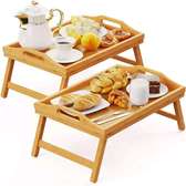 Foldable bamboo tray