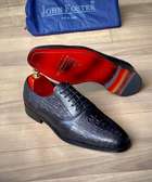 Premium Leather Shoes Black Quality Men John Foster Lace Up