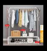Cloth rack with side hooks and lower storage