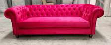 Modern red three seater chesterfield sofa set