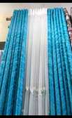 :PLAIN BLUE AND PRINTED CURTAINS