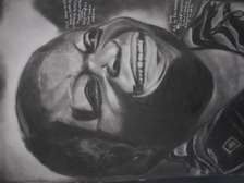 My A4 size art on Mwai Kibaki.