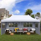 Waterproof Gazebo Tent with White Roof & Grey Walls