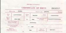 Birth certificate application and collection