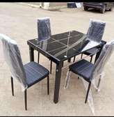 Black curved dining table