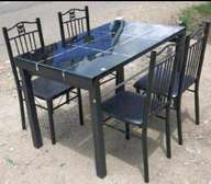Home clean dining table with chairs