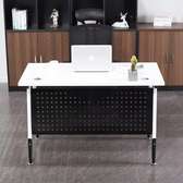 1.2 M Minimalistic White Metal Framed Office Desk
