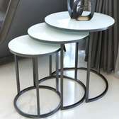 Coffee tables; Space Saving Marble Top Nesting Tables