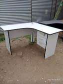 White L Shape desk with 3 drawers