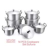 14 PIECES OF THREE STAINLESS STEEL COOKWARE SET