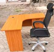 Office table L shape plus computer swivel chair