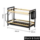 New Design Advanced 2 Tier Black and Gold Dish Rack