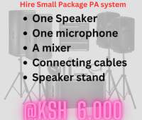 Hire small package PA system